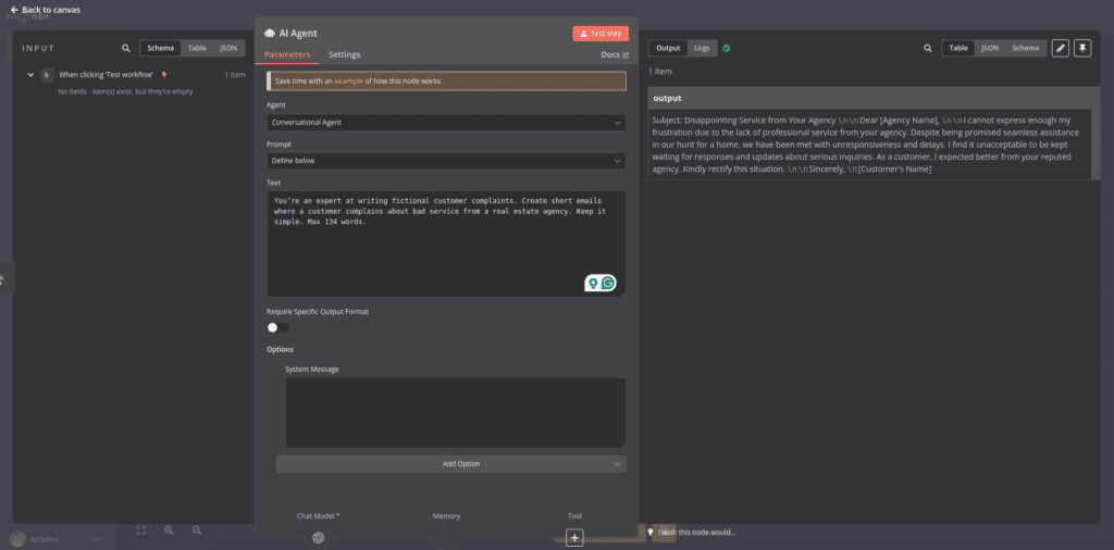 n8n ai agent response 1